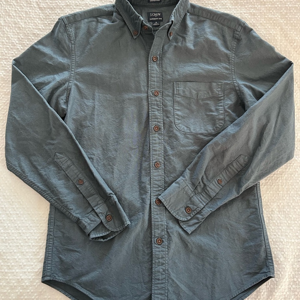 J. Crew Men's Charcoal Button-Down Shirt